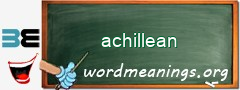WordMeaning blackboard for achillean